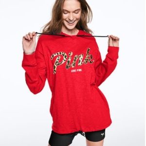 NEW! LIGHTWEIGHT CAMPUS PULLOVER - HOT POPPY